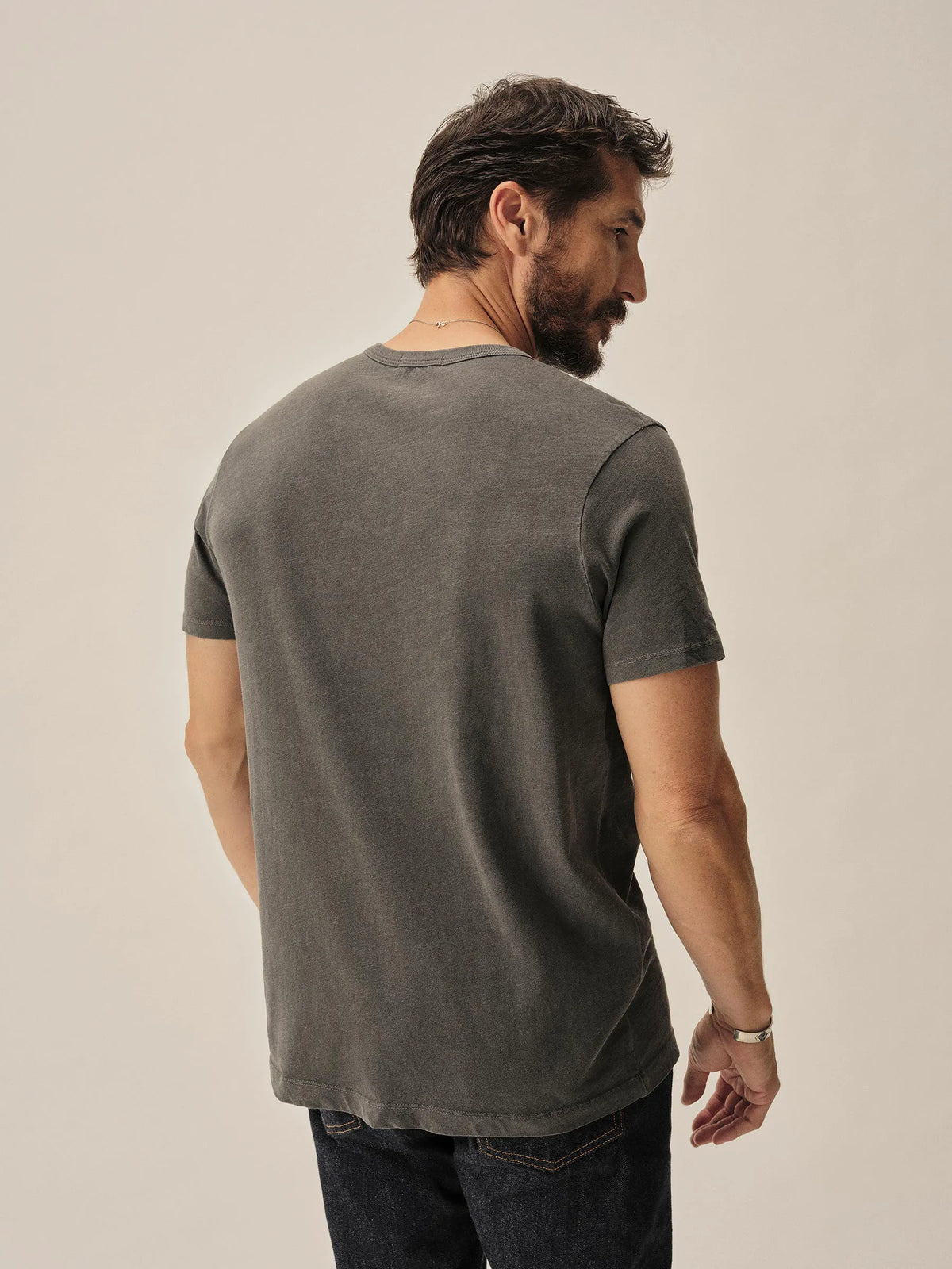Coal Venice Wash Slub Curved Hem Tee