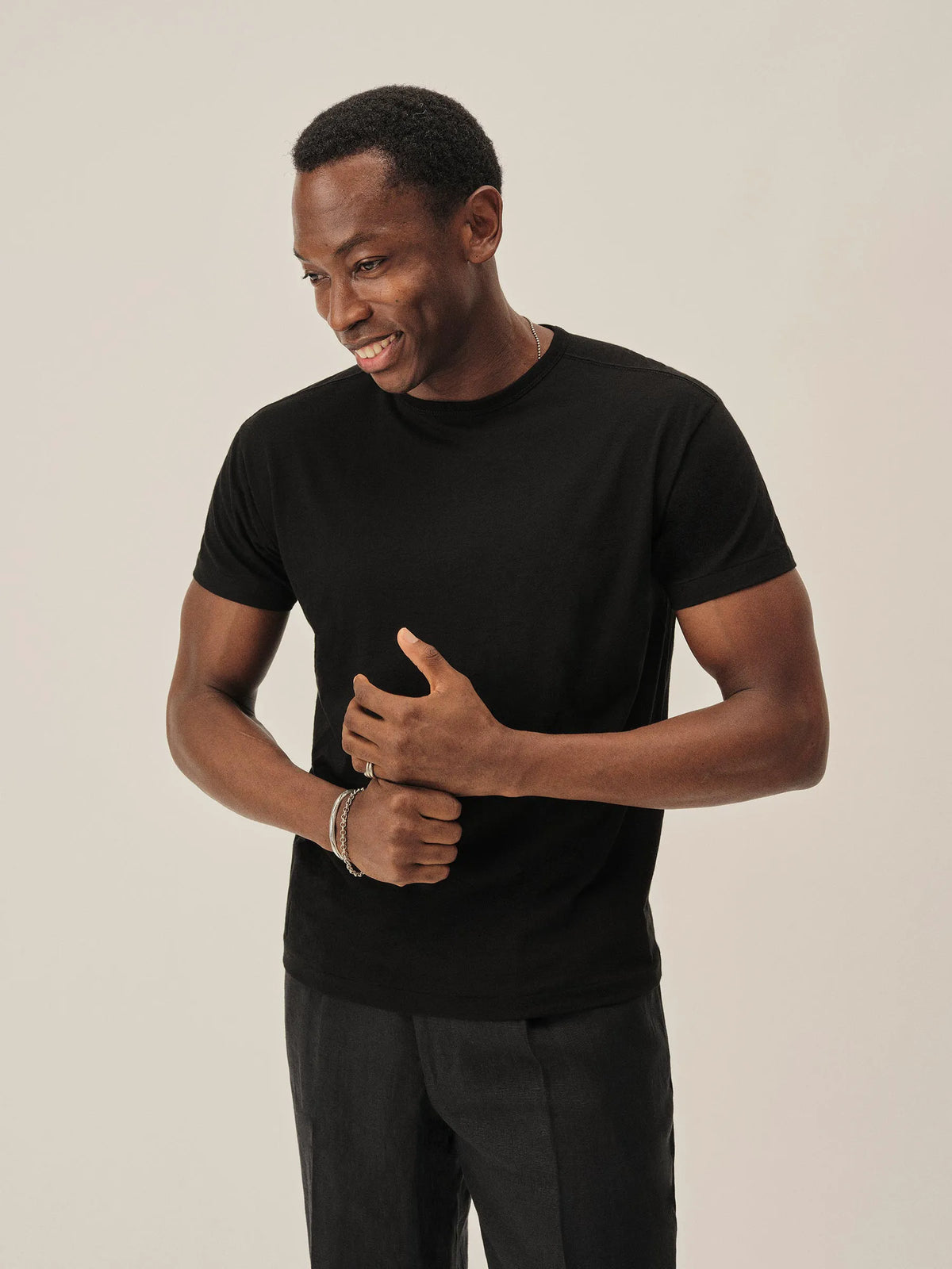 Black Japanese Cool Cashmere Knit Tee
