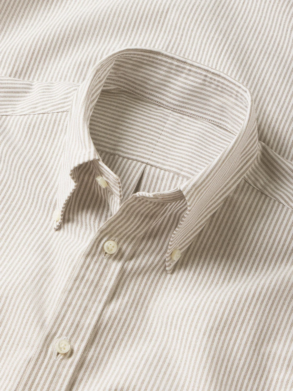 Brown/White Stripe Bryceland's X Buck Mason Perfect OCBD Shirt