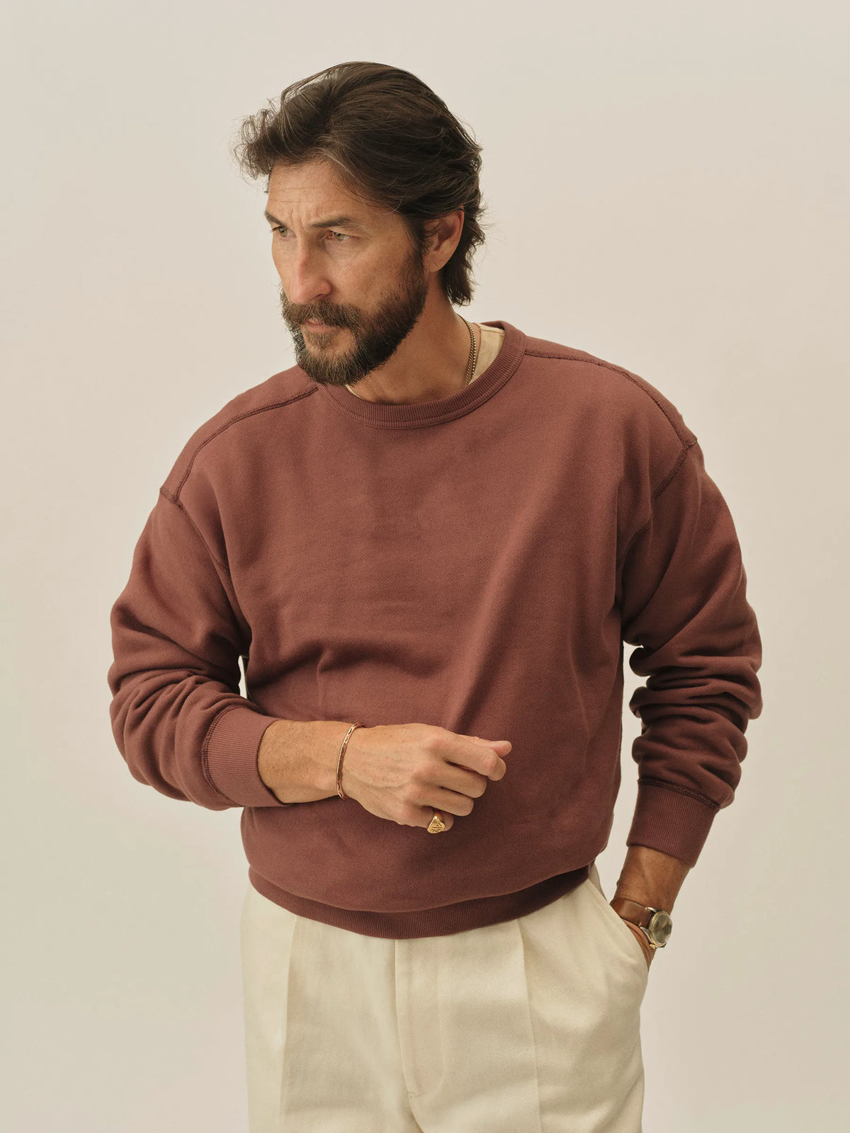 Dry Burgundy Featherweight Terry Crewneck