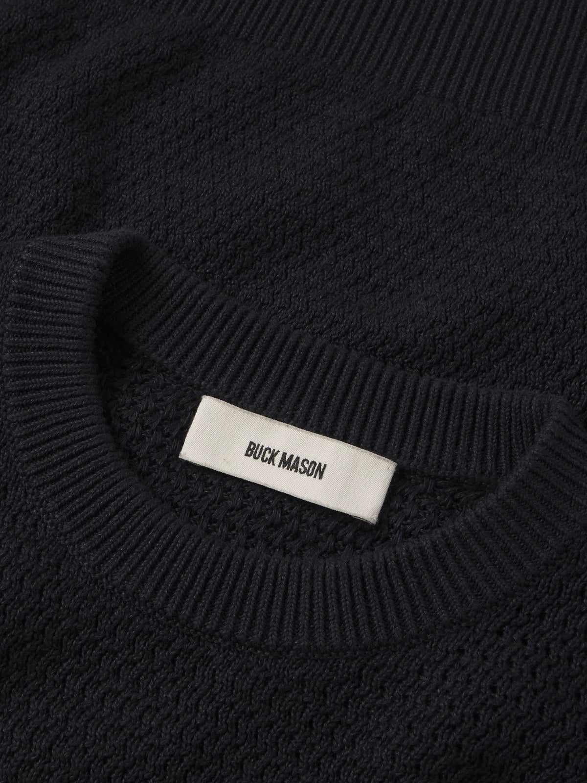 Dark Navy Rope-Knit Yuma Hemp Crew