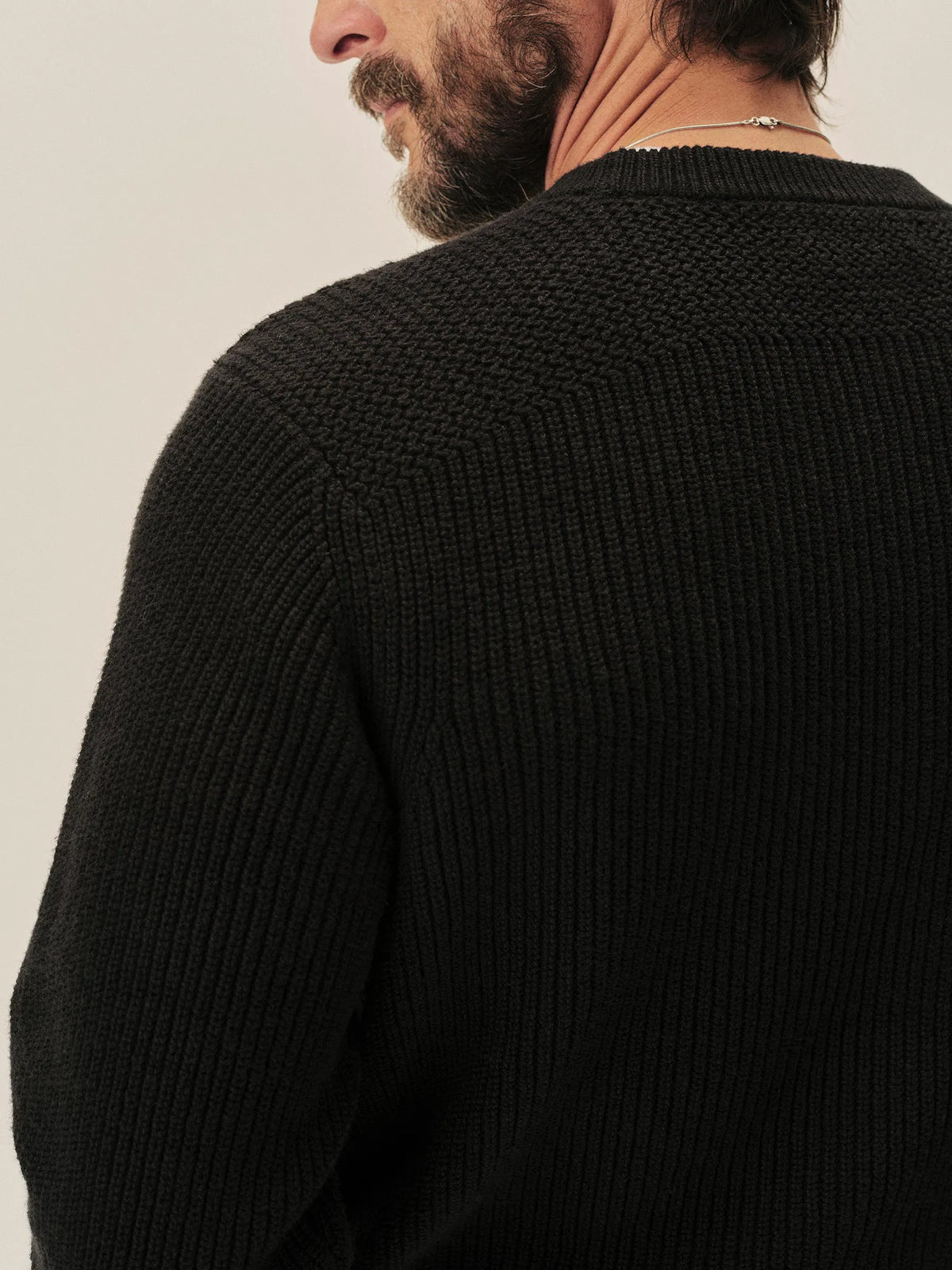 Black Seafarer Cotton Rib Crew