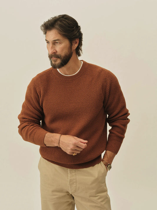 Tobacco Seafarer Cotton Rib Crew
