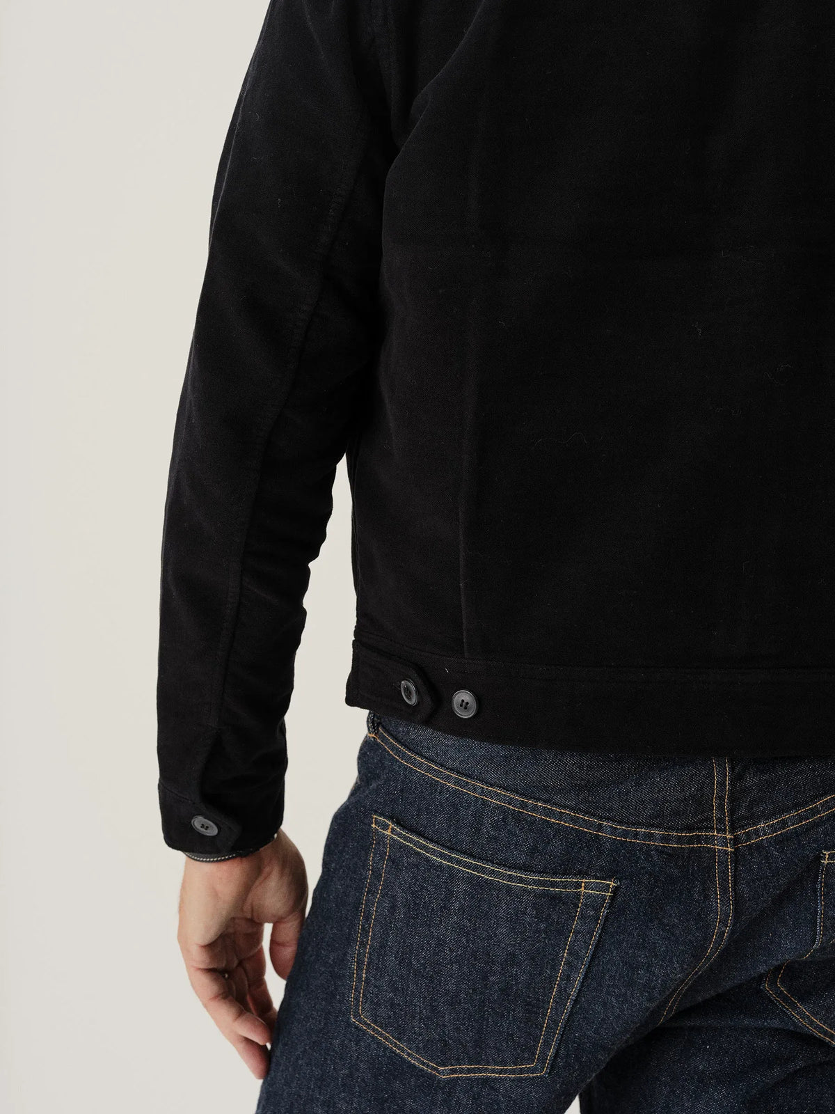 Black Italian Doeskin Station Jacket