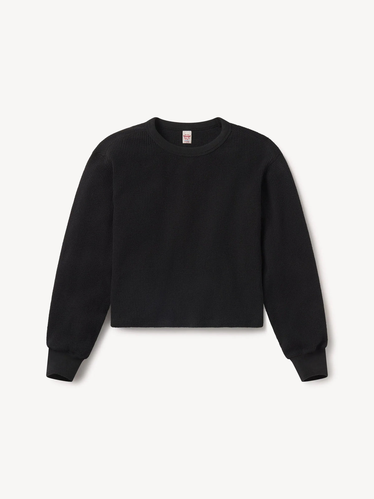 Black Toughknit Thermal Cropped L/S Crew