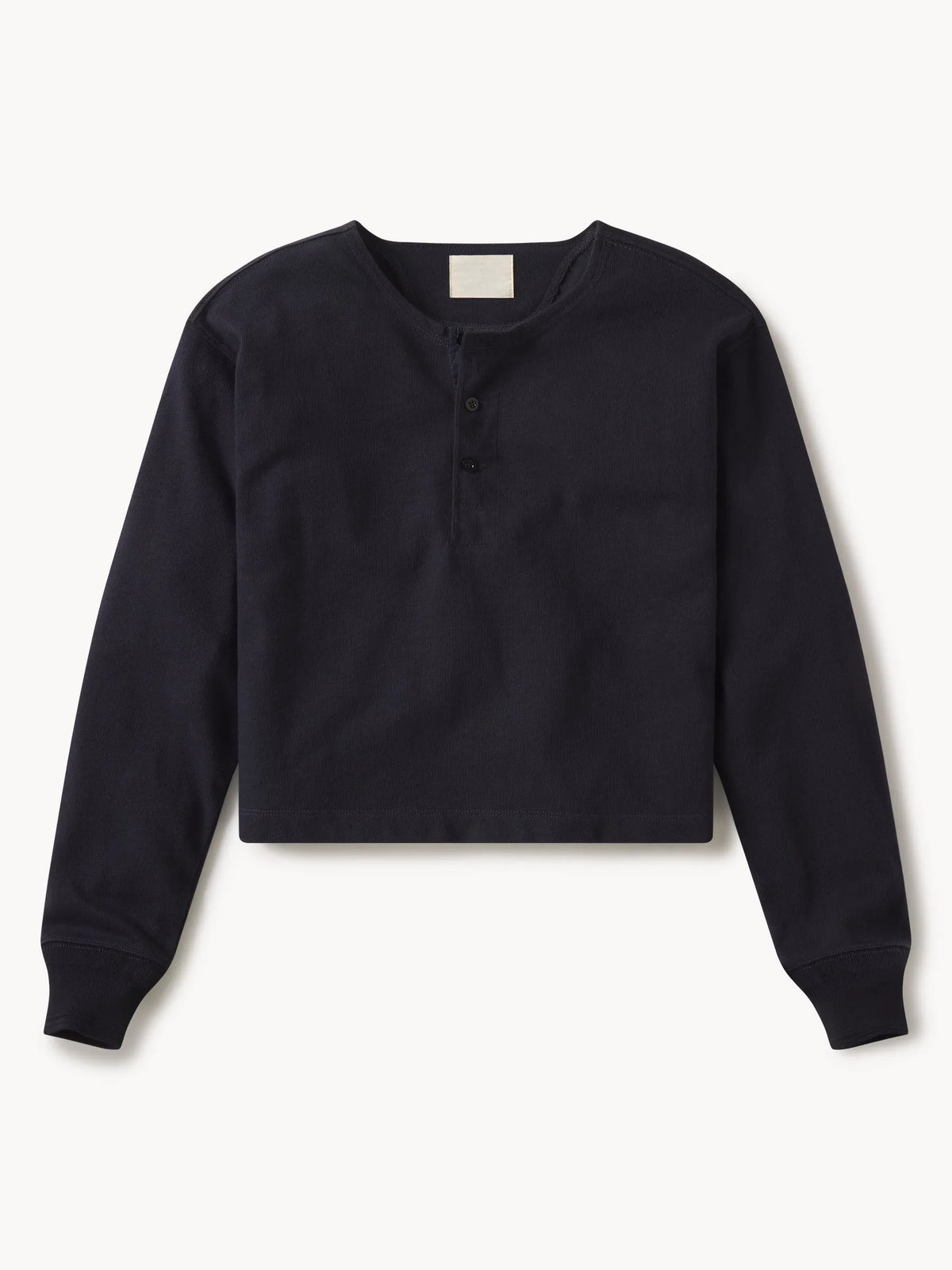 Dark Navy Field-Spec Boyfriend Crop Henley