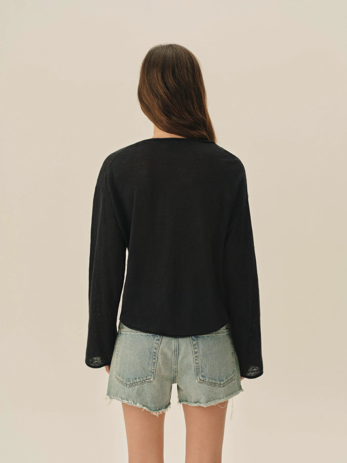 Dark Navy Lighthouse Linen Roll Neck
