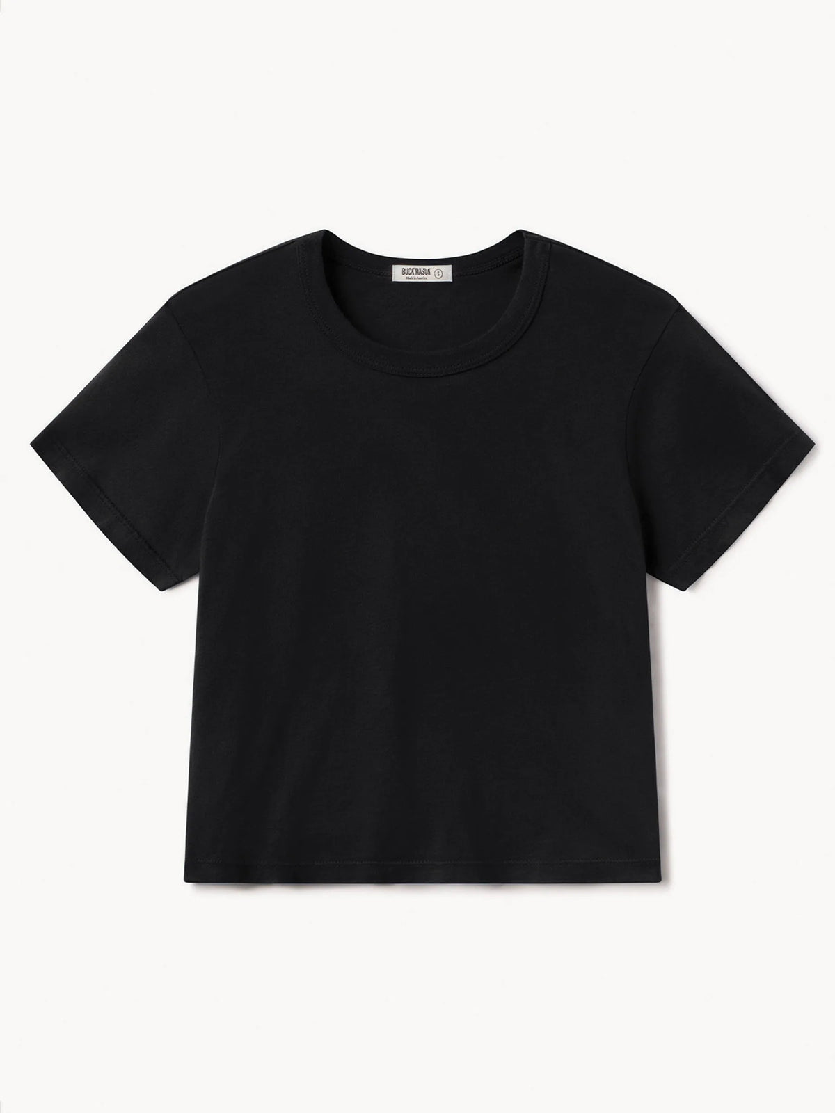 Black Pima Boxy Crew
