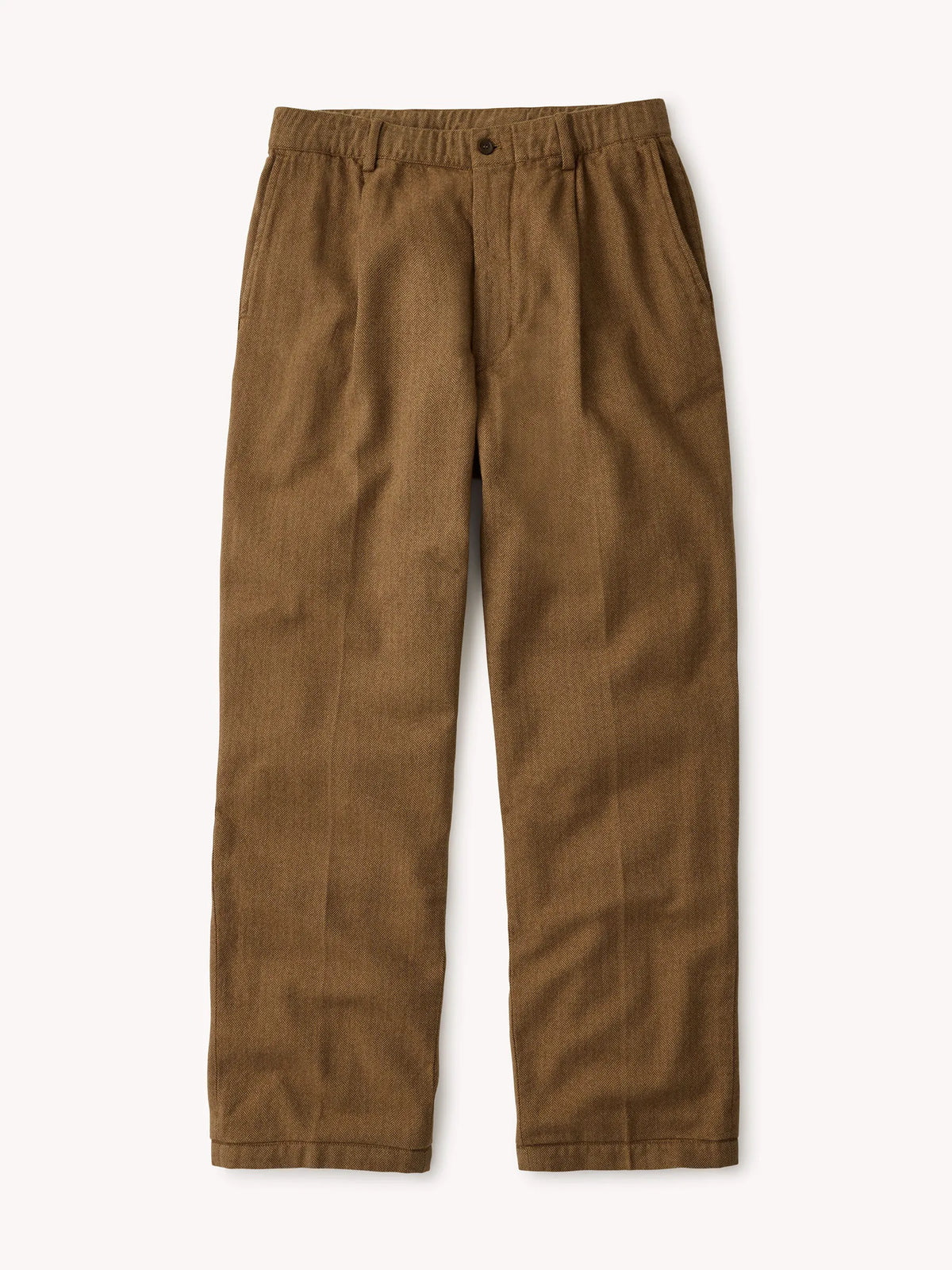 Chestnut Herringbone Cloudloom Cotton Wool Romeo Pant