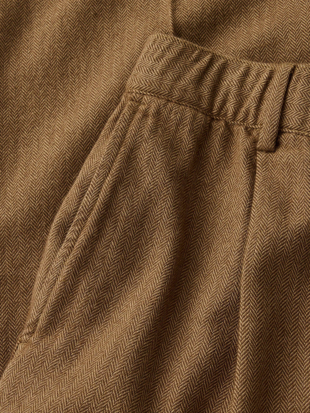 Chestnut Herringbone Cloudloom Cotton Wool Romeo Pant