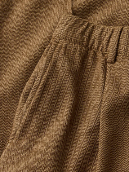 Chestnut Herringbone Cloudloom Cotton Wool Romeo Pant