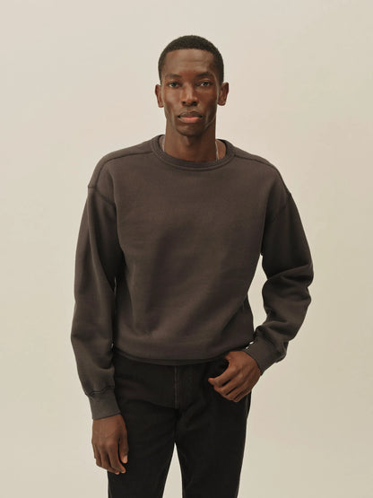 Black Featherweight Terry Crewneck