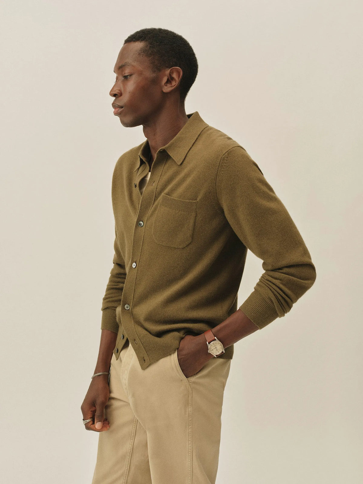 Moss California Cashmere Collared Cardigan