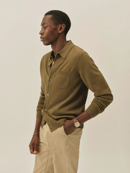 Moss California Cashmere Collared Cardigan