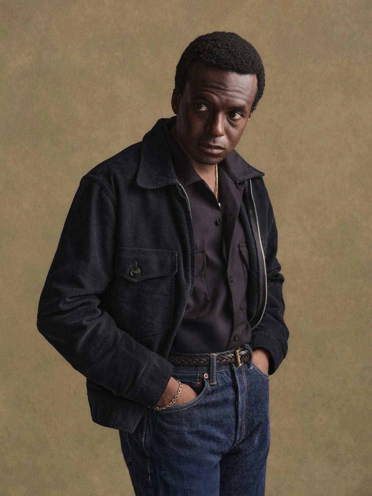 Black Italian Doeskin Station Jacket