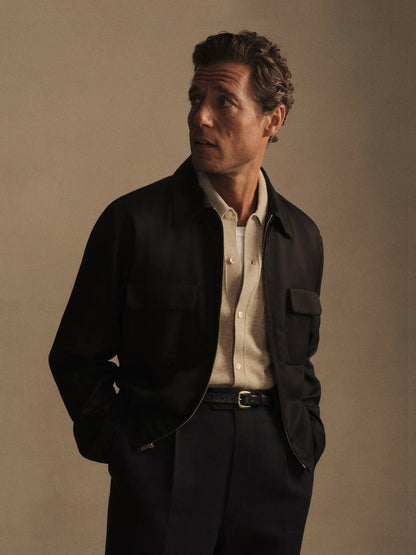 Black Sunset Rayon Gab Jacket