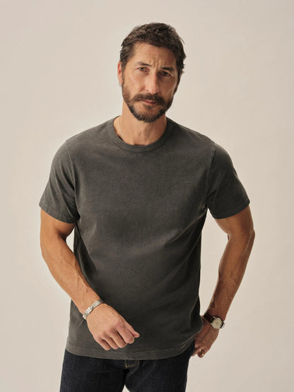 Coal Venice Wash Slub Curved Hem Tee