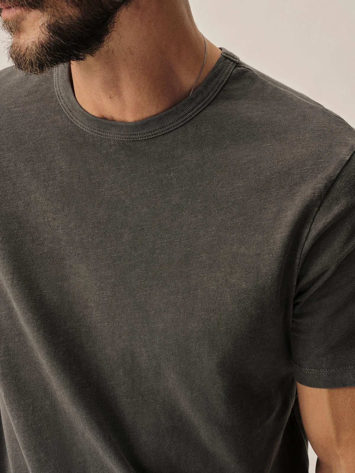 Coal Venice Wash Slub Curved Hem Tee