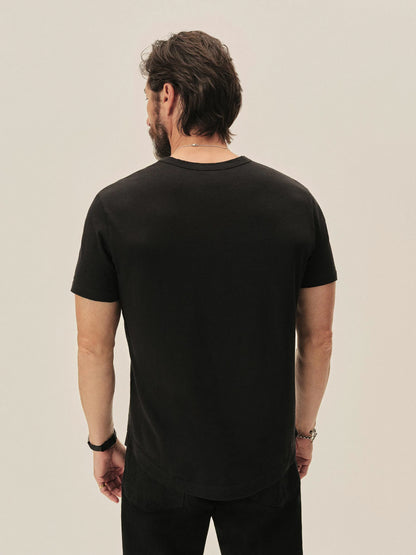 Black Pima Curved Hem Tee