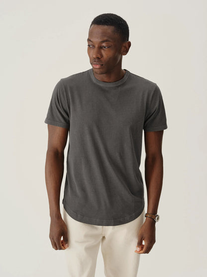 Coal Venice Wash Pima Curved Hem Tee