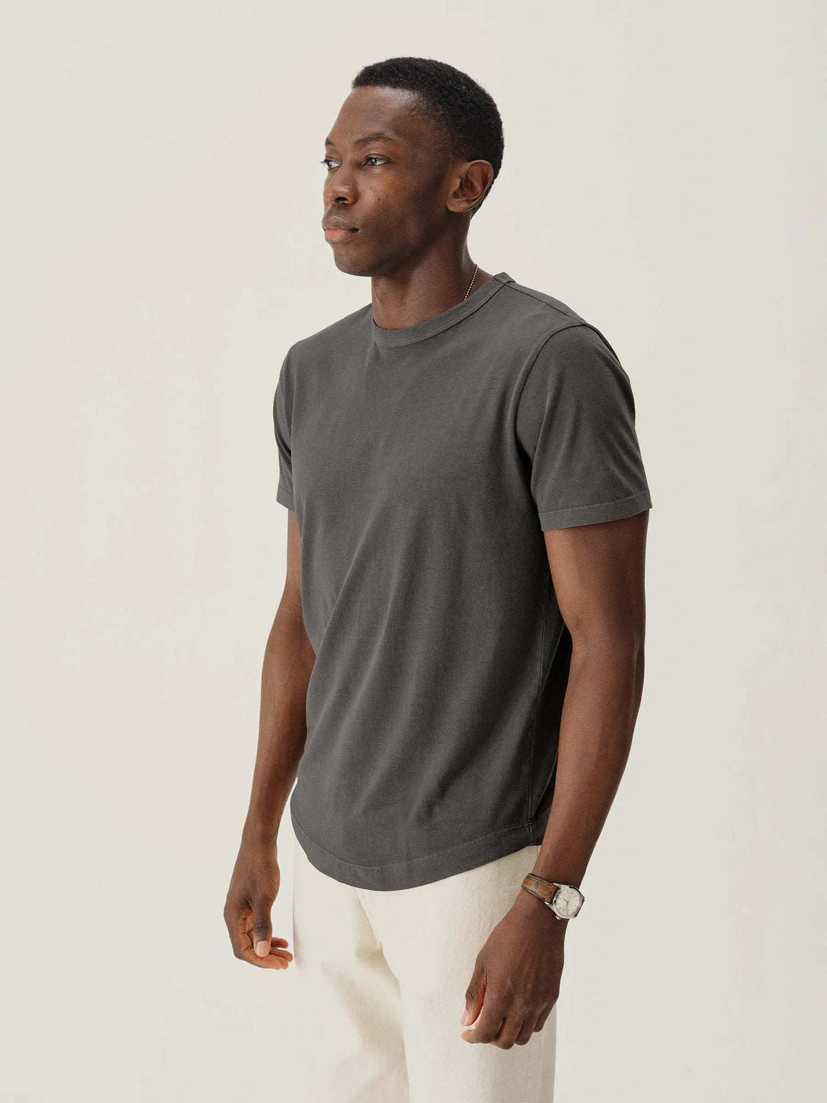 Coal Venice Wash Pima Curved Hem Tee