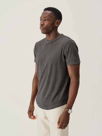 Coal Venice Wash Pima Curved Hem Tee
