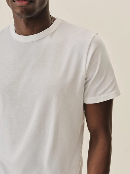White Pima Curved Hem Tee