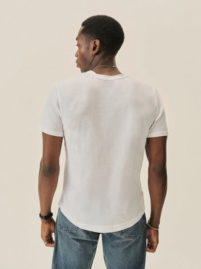 White Pima Curved Hem Tee
