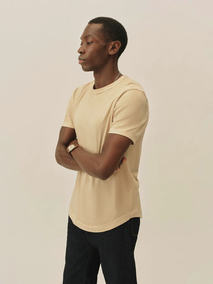 Golden Wheat Pima Curved Hem Tee