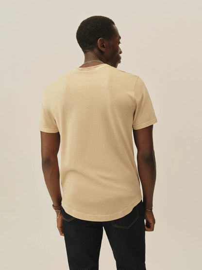 Golden Wheat Pima Curved Hem Tee