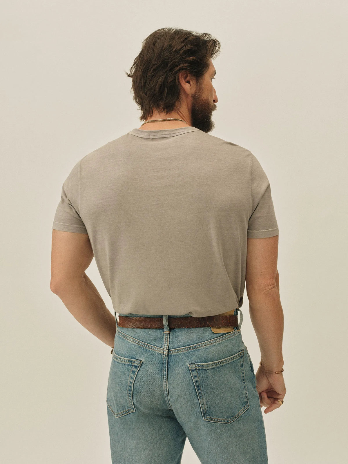 Green Mist Pima Curved Hem Tee