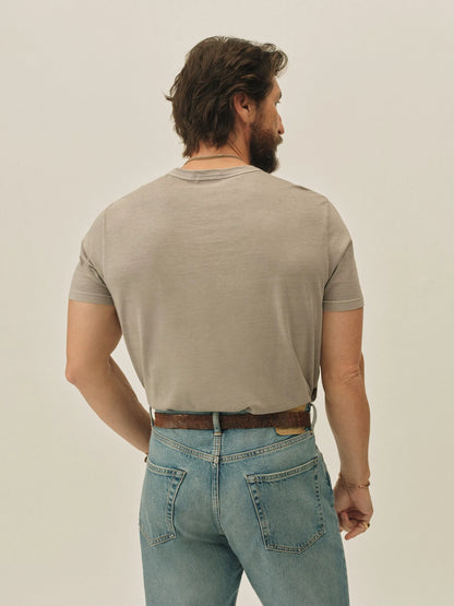 Green Mist Pima Curved Hem Tee