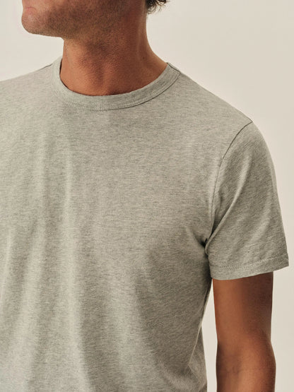 Heather Grey Pima Curved Hem Tee