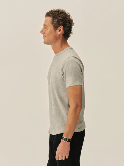 Heather Grey Pima Curved Hem Tee