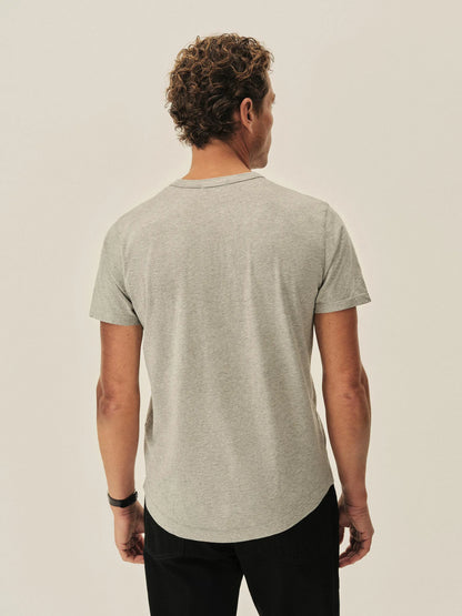Heather Grey Pima Curved Hem Tee