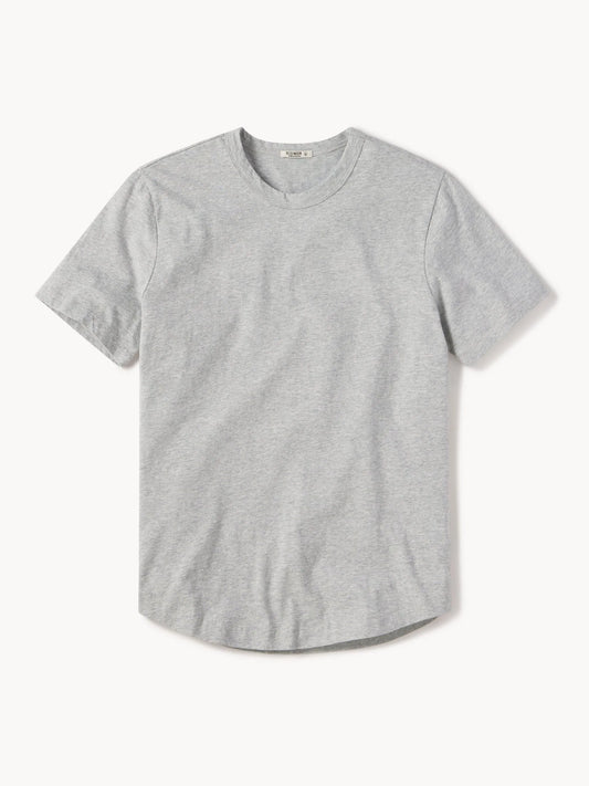 Heather Grey Pima Curved Hem Tee