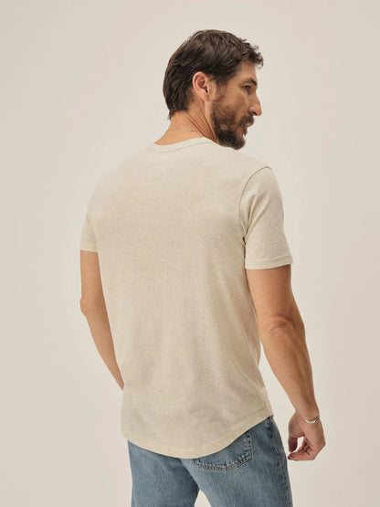Heather Oat Pima Curved Hem Tee