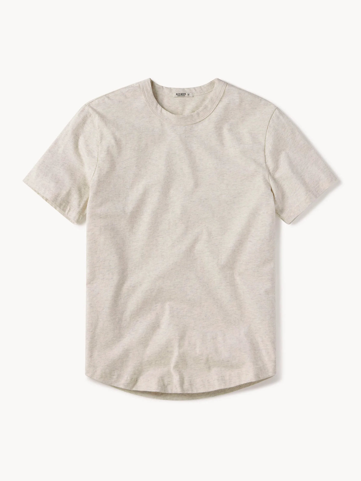 Heather Oat Pima Curved Hem Tee