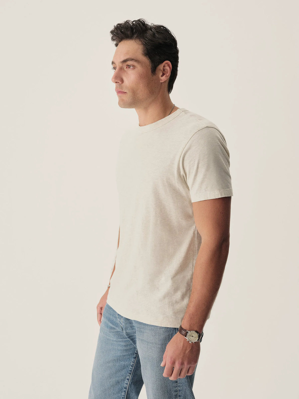 Heather Oat Pima Classic Tee