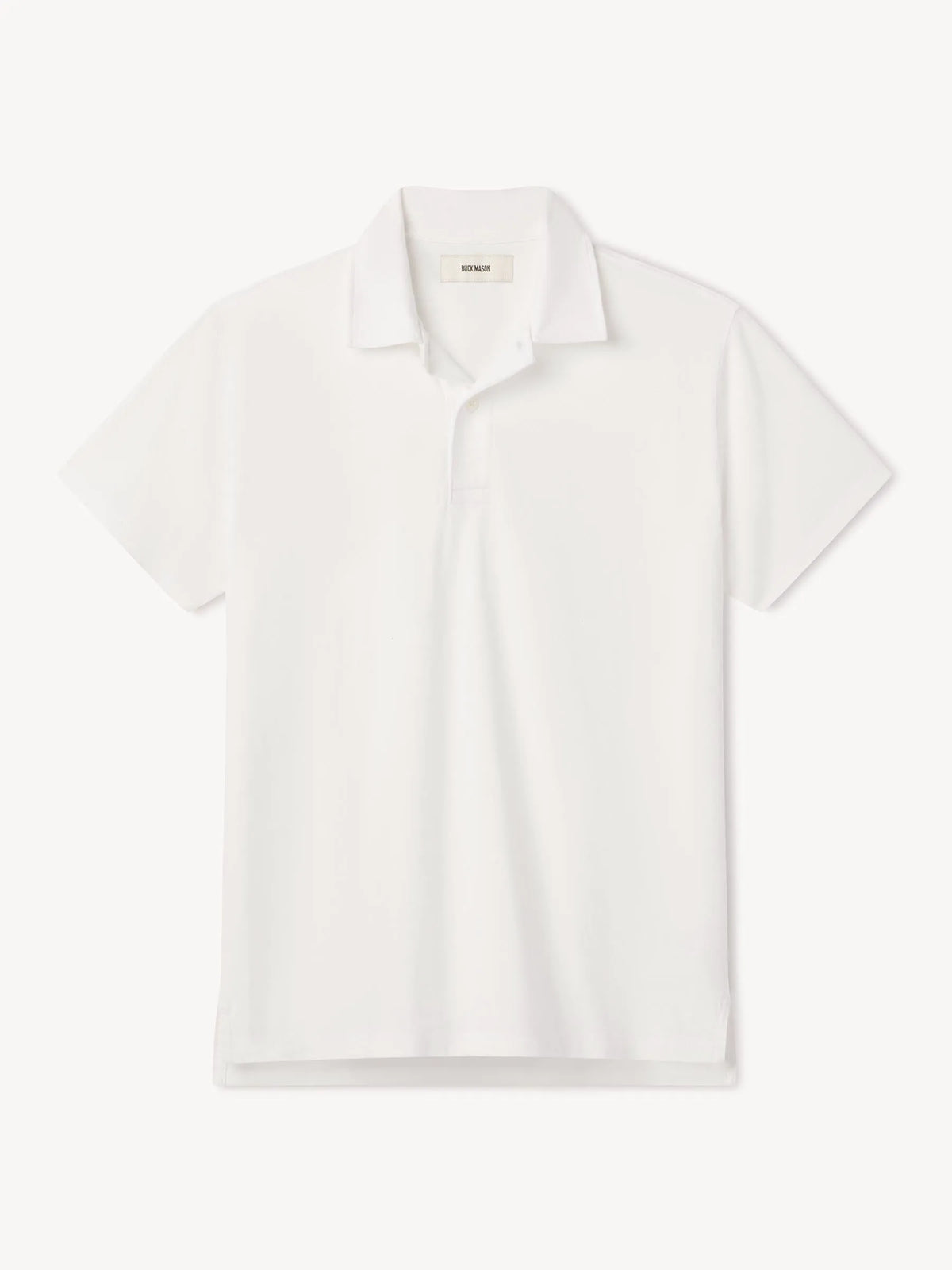 White Sueded Cotton Polo