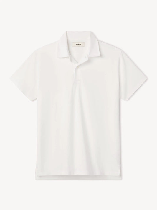 White Sueded Cotton Polo