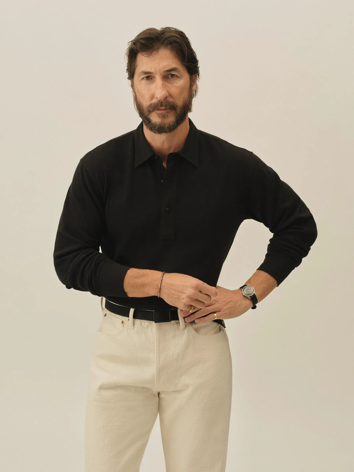 Black Field-Spec Rugby Polo