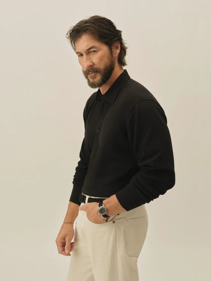 Black Field-Spec Rugby Polo