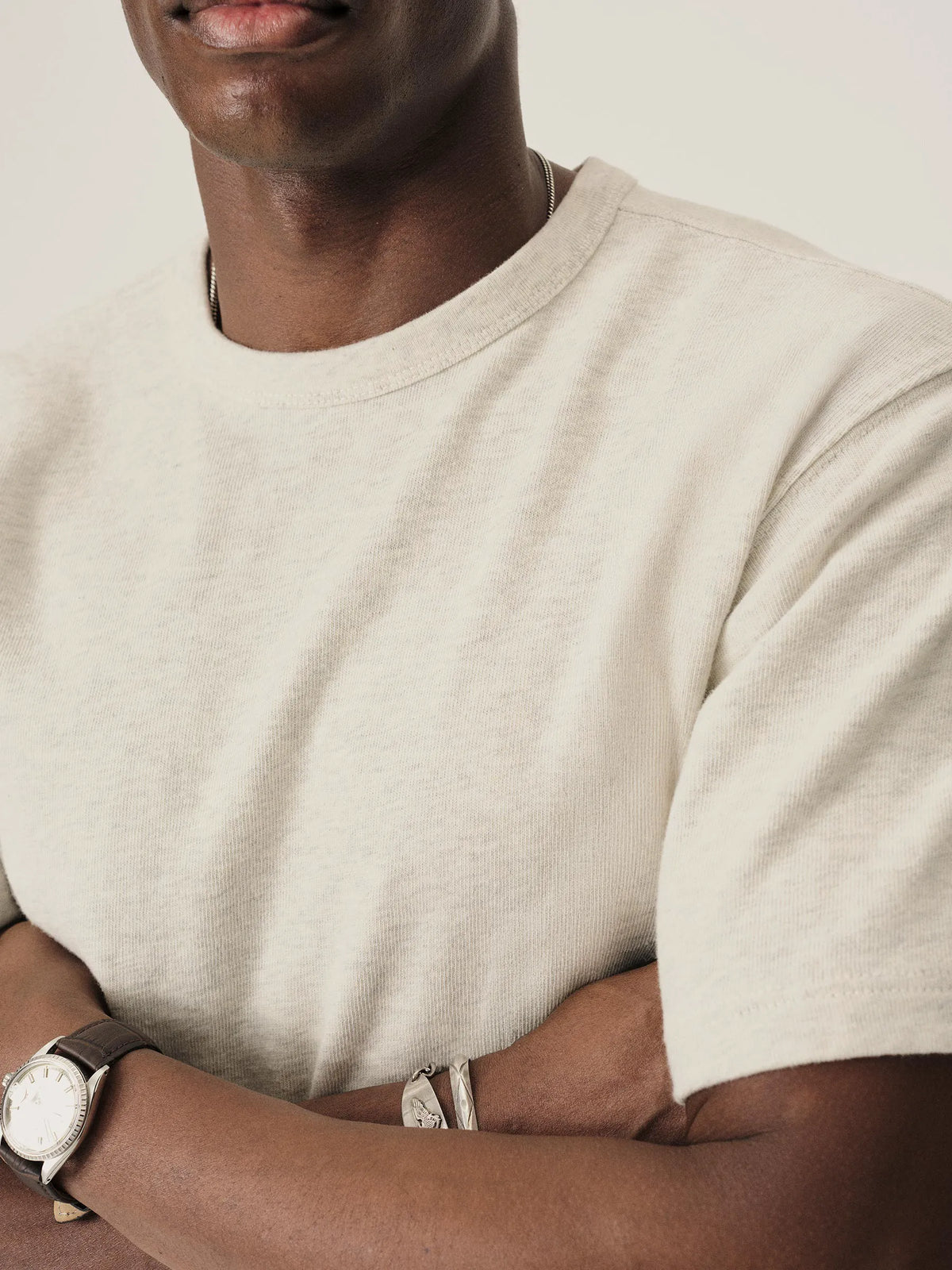 Heather Oat Field-Spec 90S Boxy Heavy Tee