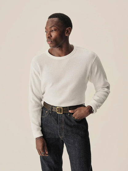 White Toughknit Thermal L/S Crew