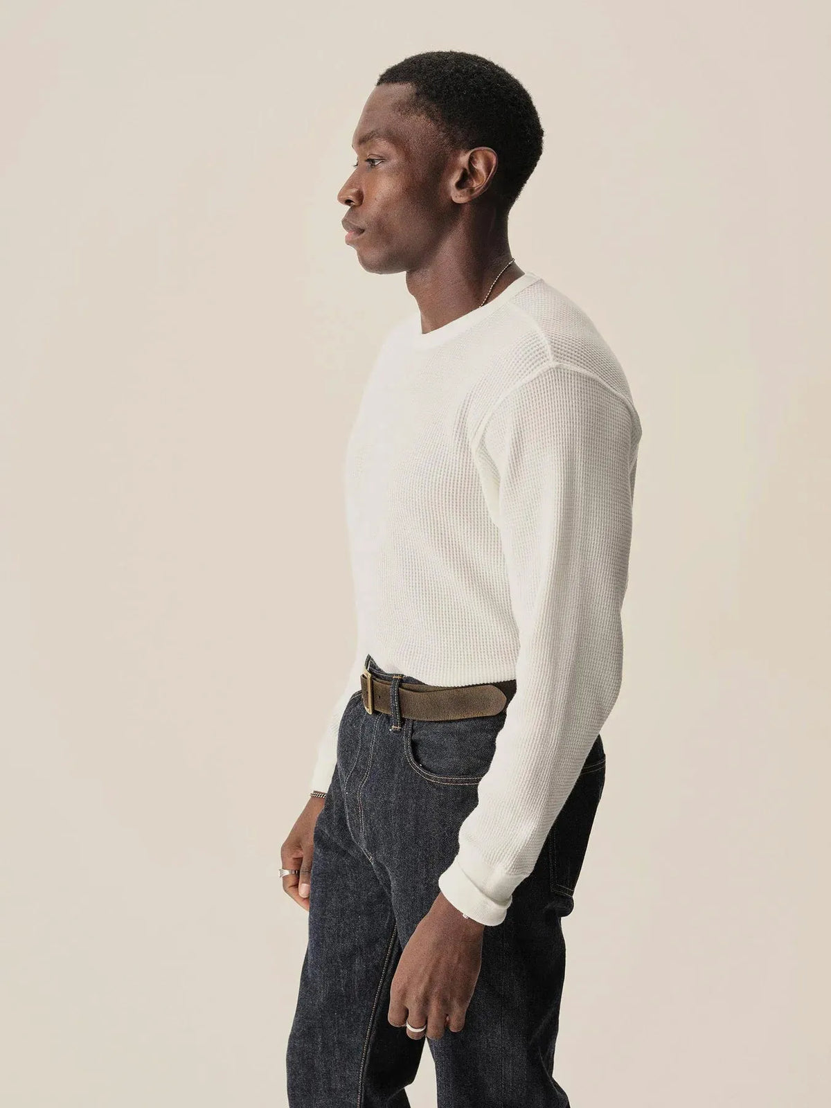 White Toughknit Thermal L/S Crew