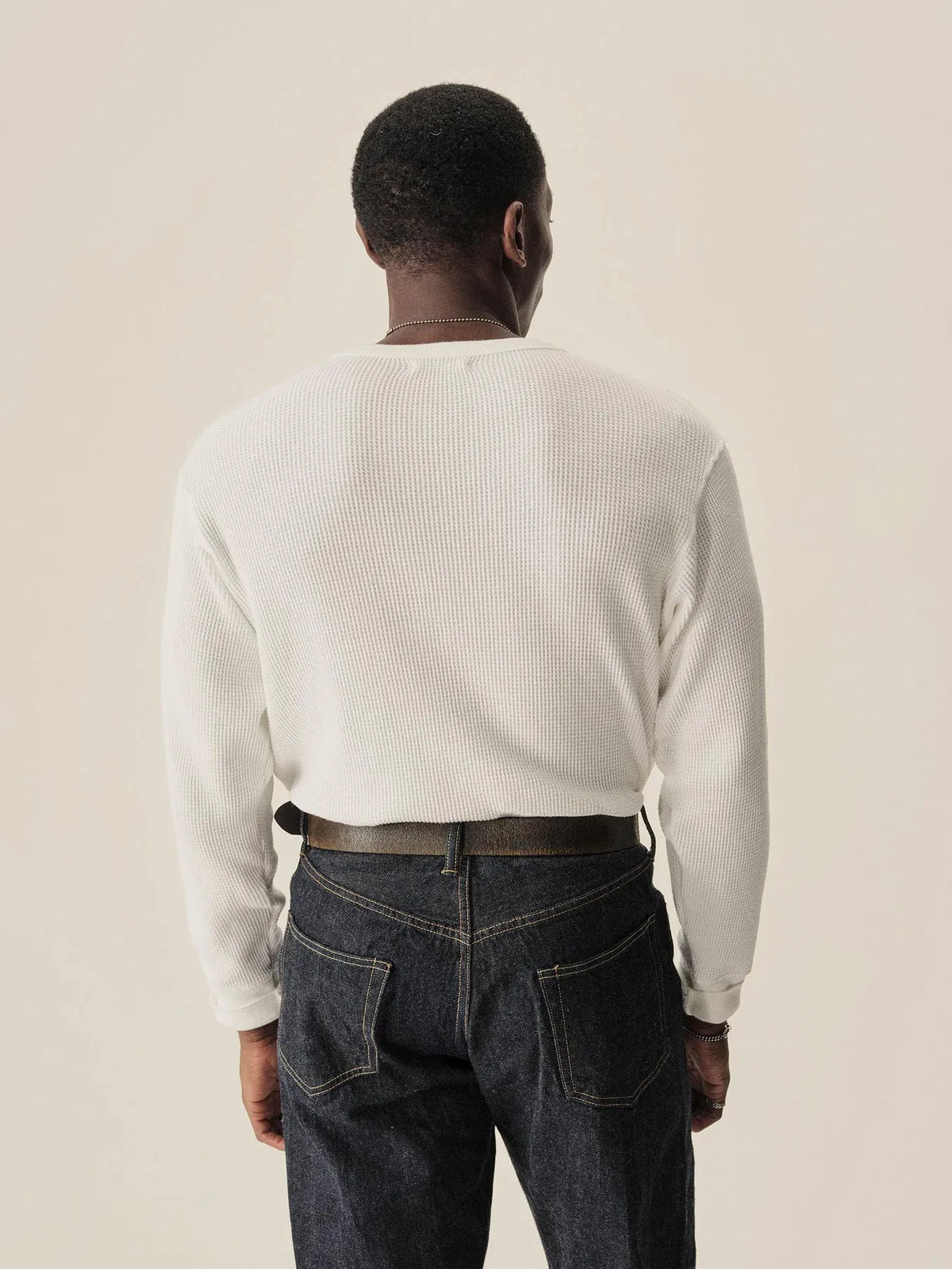 White Toughknit Thermal L/S Crew