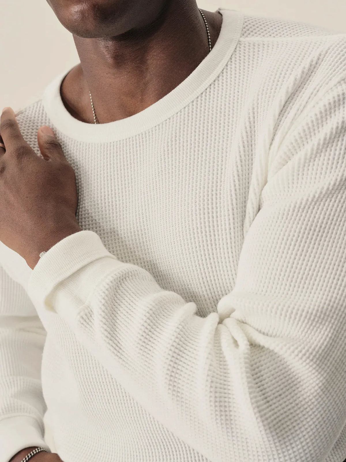 White Toughknit Thermal L/S Crew