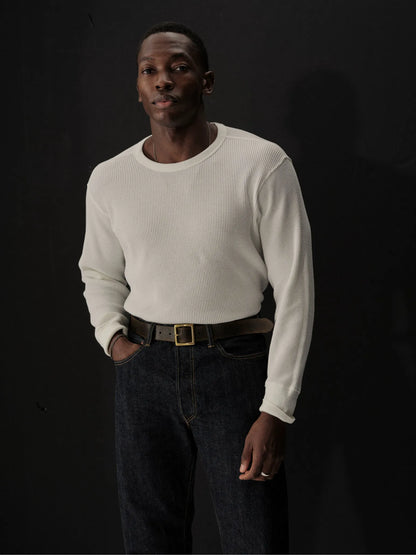 White Toughknit Thermal L/S Crew