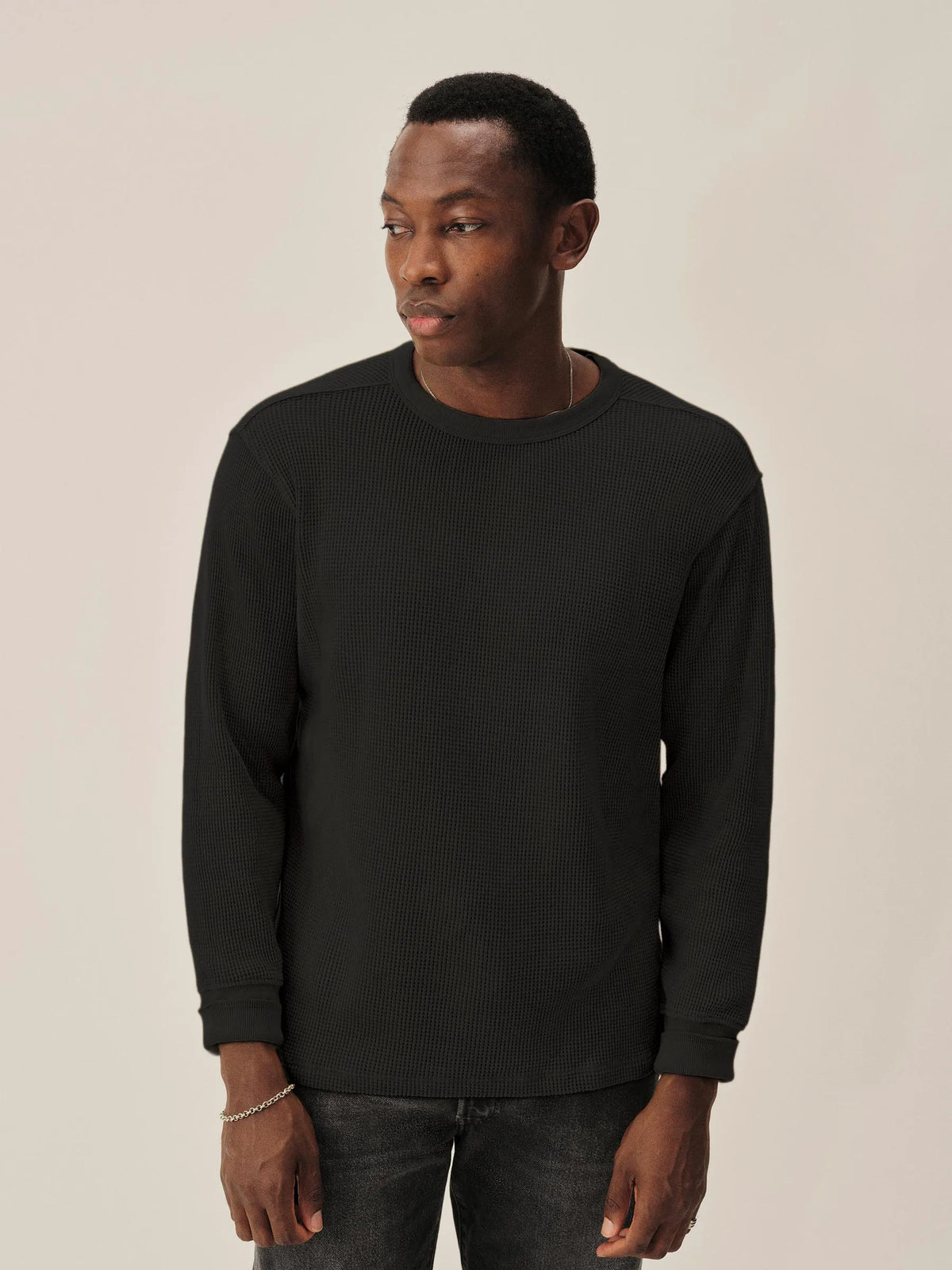 Vintage Black Toughknit Thermal L/S Crew